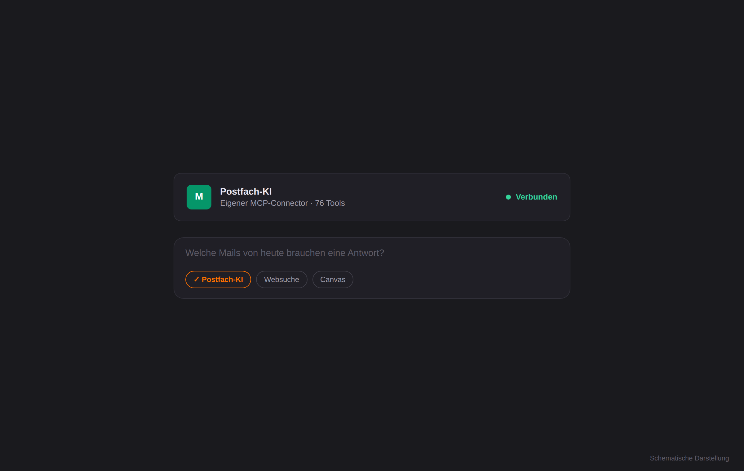 Vibe: verbundener Connector und aktivierte Quelle im Chat
